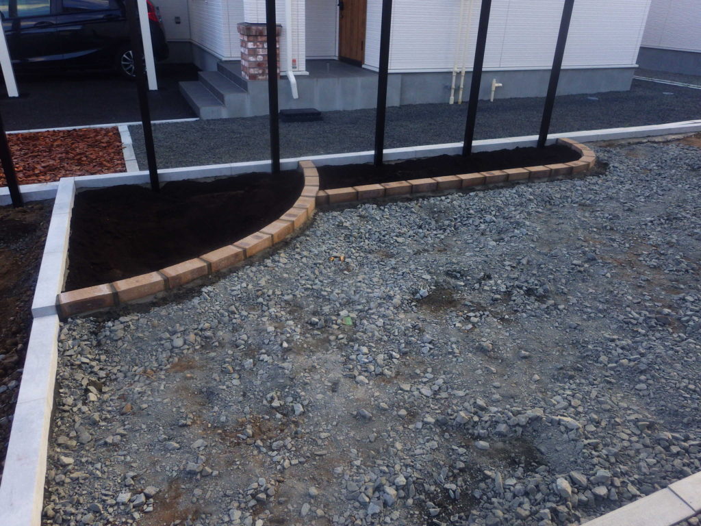 庭　工事　札幌　レンガ
