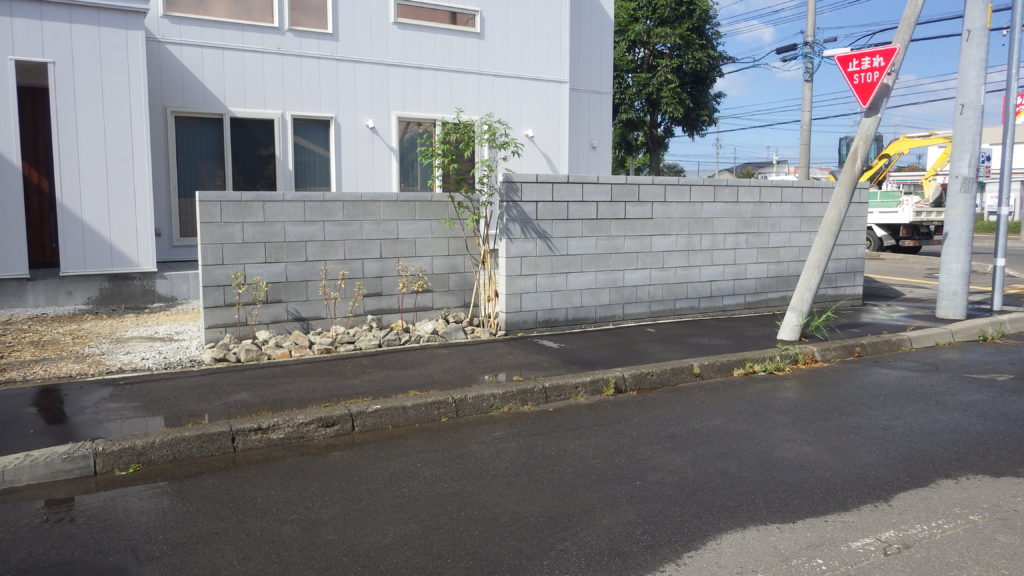 札幌　外構　ブロック塀